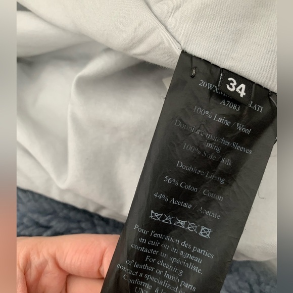 Yves Salomon WOOL TEDDY COAT IN BLUE - Picture 7 of 7